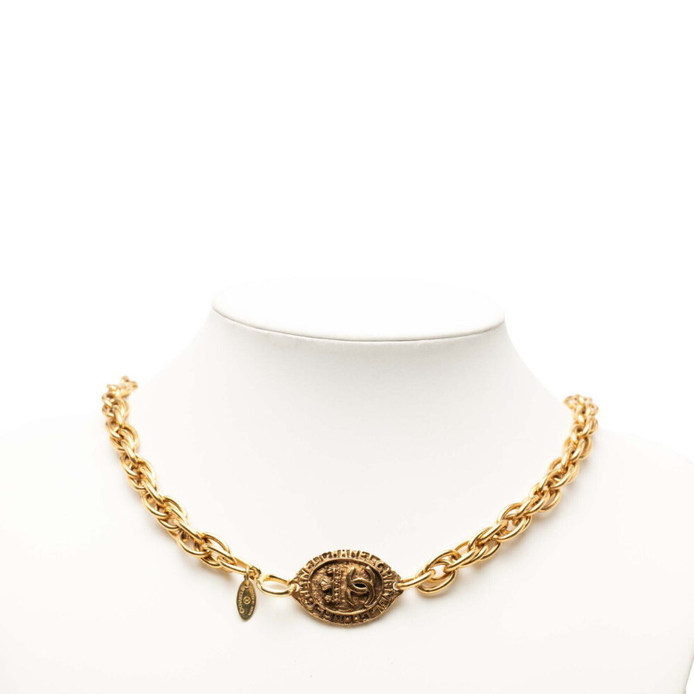 CHANEL Gold Logo Necklace